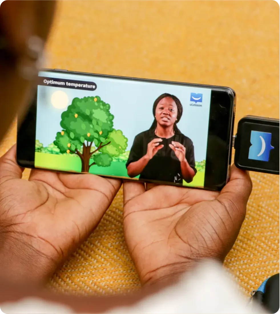 uLesson app holding
